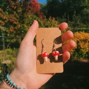 mushroom earrings:)